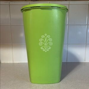 Vintage Tupperware Servalier Canister Apple Green 10” tall